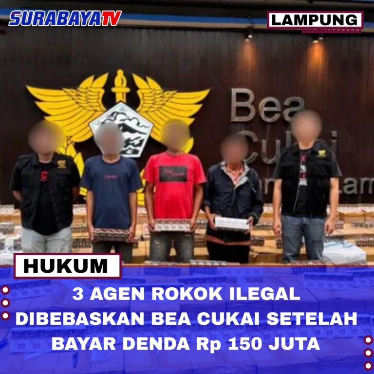 3 AGEN ROKOK ILEGAL DIBEBASKAN BEA CUKAI SETELAH BAYAR DENDA Rp 150 JUTA