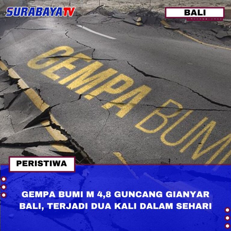 GEMPA BUMI M 4,8 GUNCANG GIANYAR BALI, TERJADI DUA KALI DALAM SEHARI