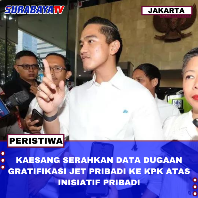 KAESANG SERAHKAN DATA DUGAAN GRATIFIKASI JET PRIBADI KE KPK ATAS INISIATIF PRIBADI