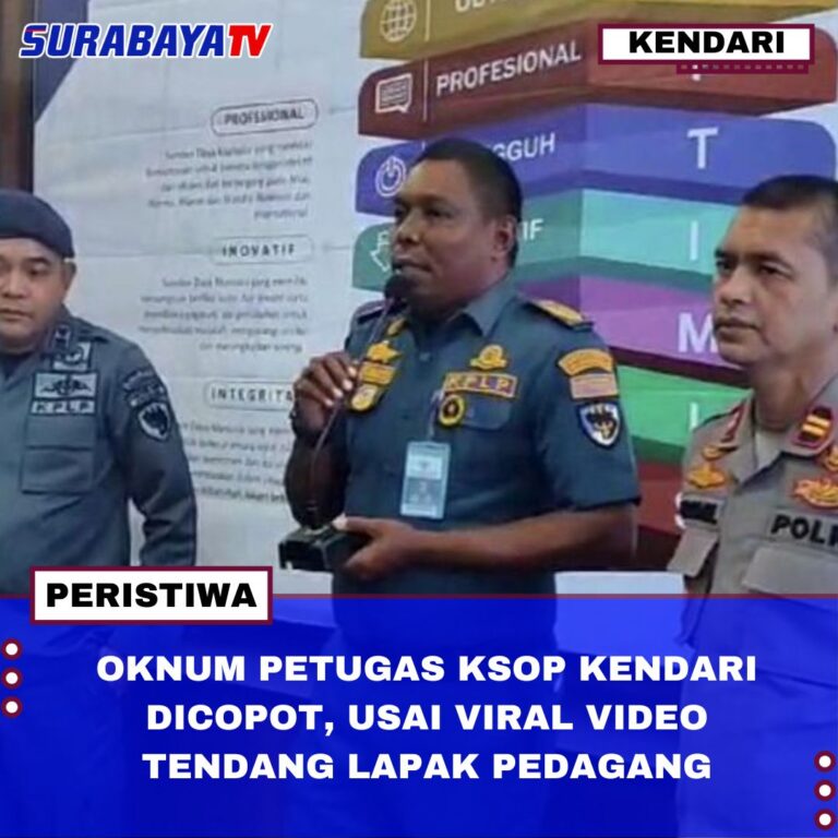 OKNUM PETUGAS PELABUHAN KENDARI DICOPOT, USAI VIRAL VIDEO TENDANG LAPAK PEDAGANG