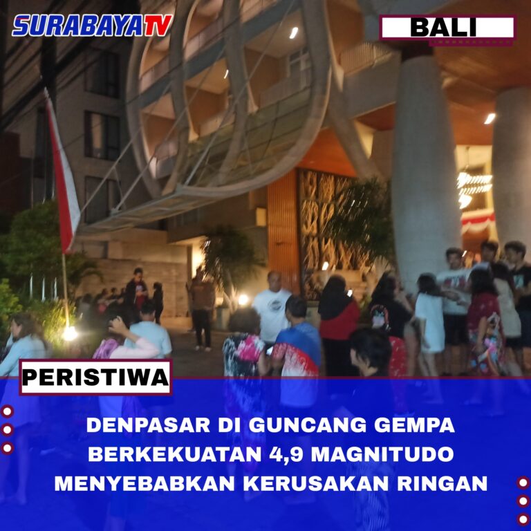 DENPASAR DI GUNCANG GEMPA BERKEKUATAN 4,9 MAGNITUDO MENYEBABKAN KERUSAKAN RINGAN