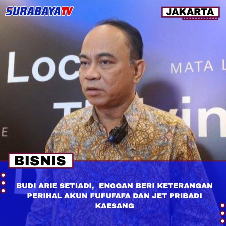 BUDI ARIE SETIADI,  ENGGAN BERI KETERANGAN PERIHAL AKUN FUFUFAFA DAN JET PRIBADI KAESANG