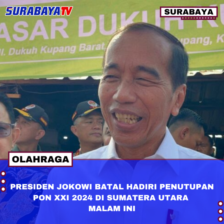 PRESIDEN JOKOWI BATAL HADIRI PENUTUPAN PON XXI 2024 DI SUMATERA UTARA MALAM INI