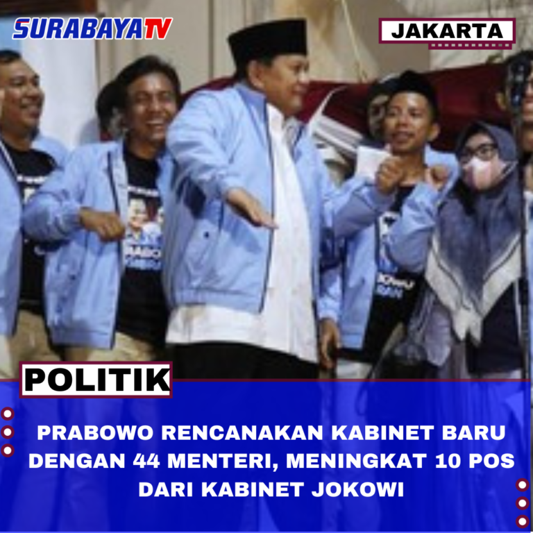 PRABOWO RENCANAKAN KABINET BARU DENGAN 44 MENTERI, MENINGKAT 10 POS DARI KABINET JOKOWI