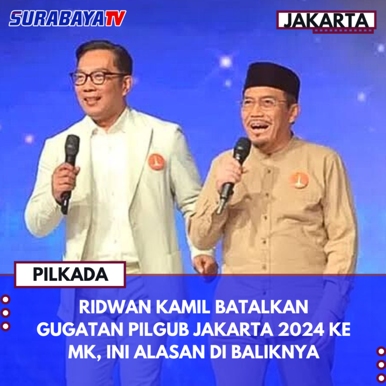 RIDWAN KAMIL BATALKAN GUGATAN PILGUB JAKARTA 2024 KE MK, INI ALASAN DI BALIKNYA