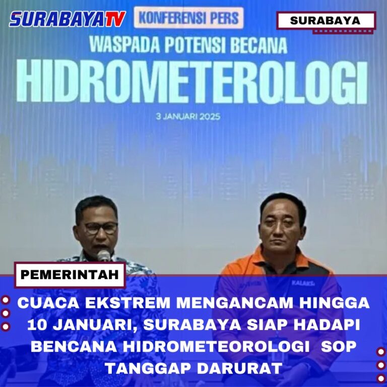 CUACA EKSTREM MENGANCAM HINGGA 10 JANUARI, SURABAYA SIAP HADAPI BENCANA HIDROMETEOROLOGI SOP TANGGAP DARURAT