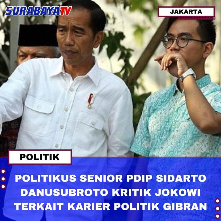 POLITIKUS SENIOR PDIP SIDARTO DANUSUBROTO KRITIK JOKOWI TERKAIT KARIER POLITIK GIBRAN