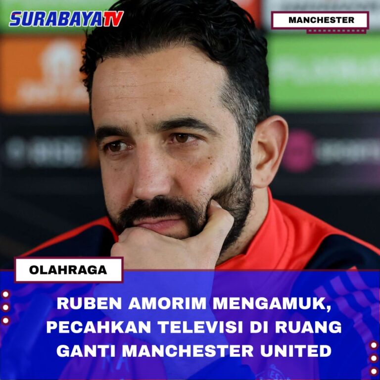 RUBEN AMORIM MENGAMUK, PECAHKAN TELEVISI DI RUANG GANTI MANCHESTER UNITED